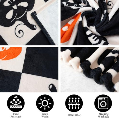 Halloween Blanket Scary Pumpkin Throw Blankets Gifts for Women Men 50"X60" - color: Spooky Pumpkin
