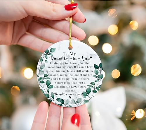 to My Daughter-in-Law Christmas Ornament from Mother in Law, Daughter in Law Gifts Xmas Tree Hanging Ornament, Christmas Keepsake - color: Daughter in Law