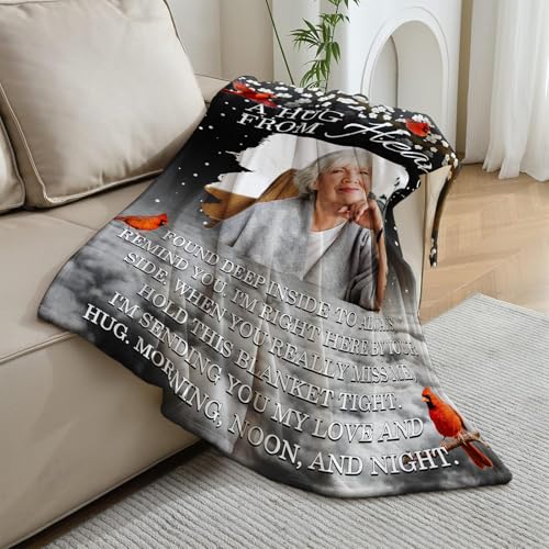 Vsmoedb Custom Memorial Blanket with Pictures for Loss of Loved One - color: Select14