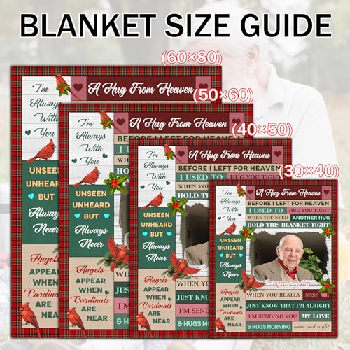 Custom Memorial Blanket with Picture, Memorial Gifts for Loss of Loved One - color: A Hug from Heaven 4