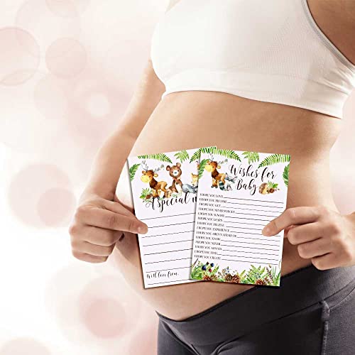 Amanda Creation Watercolor Woodland Forest Animals Baby Wishes Cards 20, 4"x6" - Great Keepsake and Fun Activity for Baby Showers - Baby Keepsakes Last Generations - Fill-In, Double-Sided Cards - style: Woodland Forest Animals