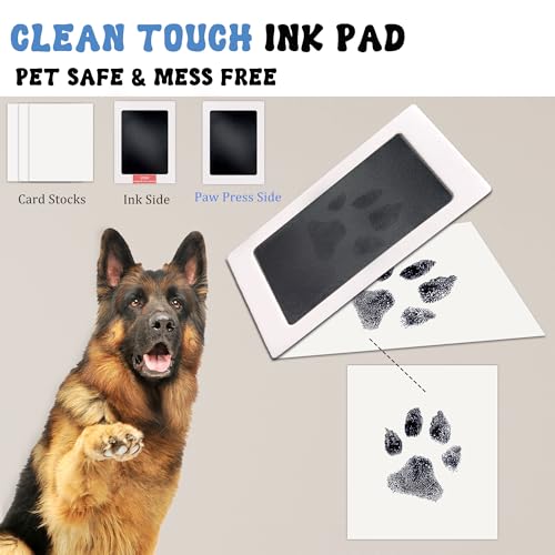 MYPAWLETS Ink&Clay Paw Print Kit for Dog Cat,Pawprint Keepsake Frame,Black | Clean-Touch Ink Pad & Soft Clay,Pet Paw Print Impression Kit,Large Area,Dog Nose Print,for 1-2 Pets,Gifts for Pet Parents - color: Black