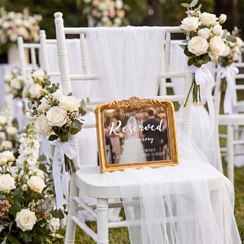 Bucherry Vintage Wedding Memorial Reserved Chair Sign - style: in Loving Memory