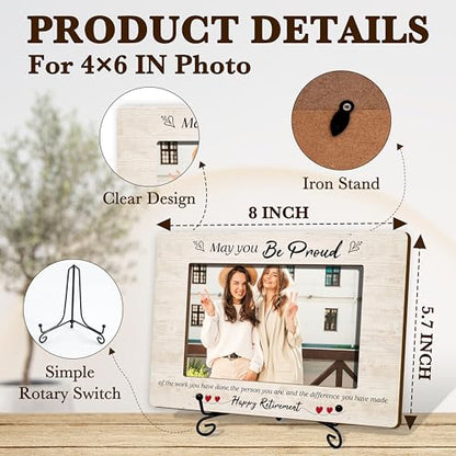 Happy Retirement Photo Frame For Women, Inspirational Gifts For Birthday Christmas Thanksgiving, May You Be Proud Of The Work Frame Appreciation Gift, Thank You Gifts For Teacher Coworker -41 - size: May You Be Proud