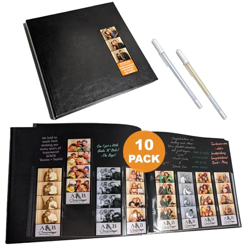 2x6 Strip Album, Black Cover Black Pages, 2 Gel Pens, 10pk - color: Black, size: 10