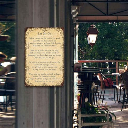 Let Me Go Bereavement Poem Farmhouse Aluminum Metal Sign 8 x 12 Inch