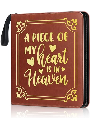 Memorial Photo Album 4x6 100 Photos, Leather Memory DIY Scrapbook with 25 Sheets and 20 Blank Kraft Sheets, Sympathy and Bereavement Gift for Loss of Loved One Condolences Gifts - color: Brown