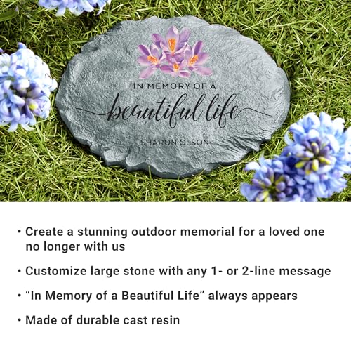 Let's Make Memories Personalized Memorial Garden Stone - Beautiful Life - Sympathy - Condolences - style: In Memory of a Beautiful Life
