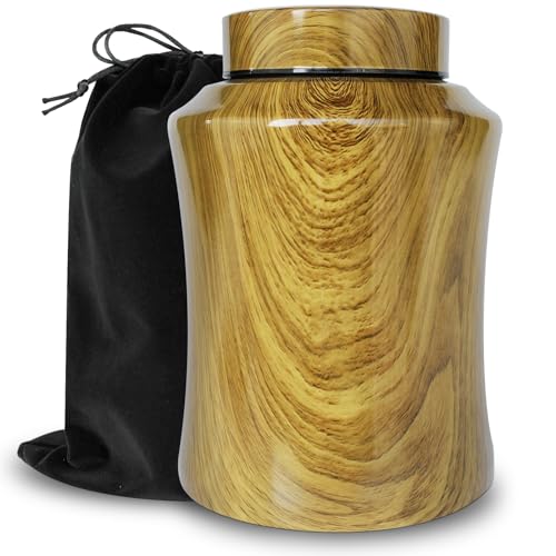 Wood Grain Urn for Ashes Adult Male, Burial Urns for Human Ashes Man - color: Wood - Nature Peace, size: Large
