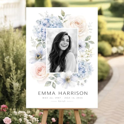 Personalized Funeral Celebration Of Life Welcome Sign #11 - color: Style 11