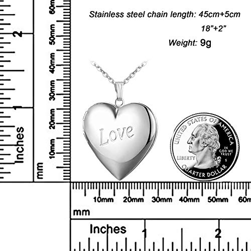YOUFENG Love Heart Locket Necklace that Holds Pictures Polished Lockets Necklaces Birthday Gifts Unicorn - color: Love