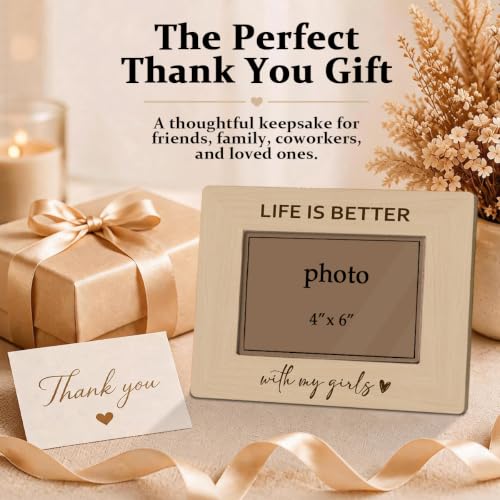 Mom Daughter Picture Frame 4x6, Life Is Better with My Girls Rustic Wooden Farmhouse Photo Frame for Tabletop Display, Mother's Day Birthday Christmas Gift for Mom - color: color14