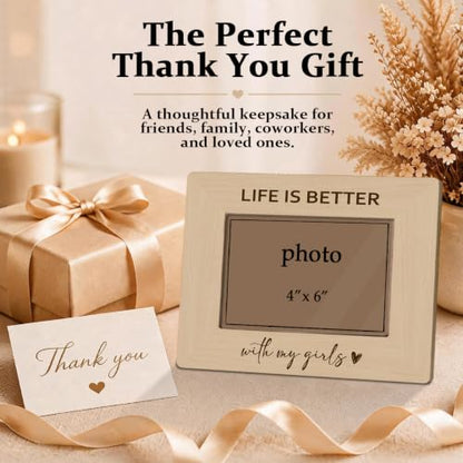 Mom Daughter Picture Frame 4x6, Life Is Better with My Girls Rustic Wooden Farmhouse Photo Frame for Tabletop Display, Mother's Day Birthday Christmas Gift for Mom - color: color14
