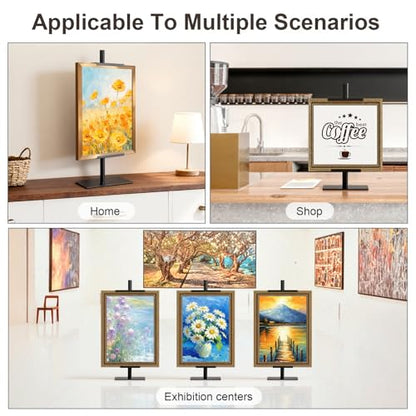 Adjustable Tabletop Picture Frame Stand,Heavy Metal Base Adjustable Size Table Easels for Display,Picture Frame Holder Art Display Stand,Art Poster Rack,for Home Office Galleries