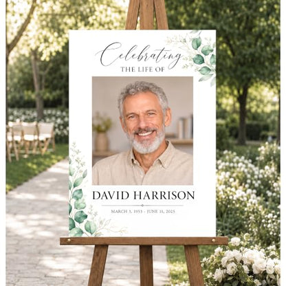 Personalized Funeral Celebration Of Life Welcome Sign #5 - color: Style 5