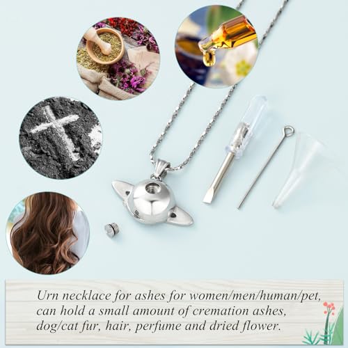 Imrsanl Saturn Urn Necklace Cremation Jewelry for Women Men - color: Customize