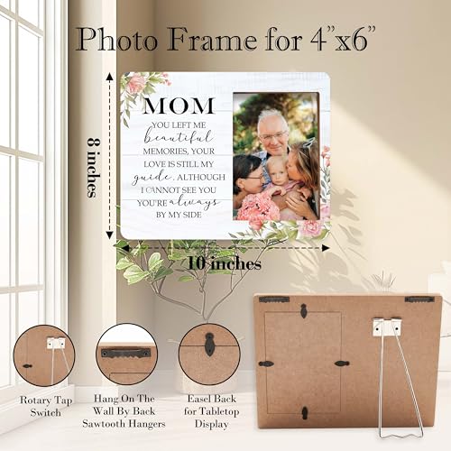 Memorial Picture Frame, In Loving Memory Wood Photo Frame, Sympathy Gifts Bereavement Gifts for Loss of Mom, You Left Me Beautiful Memories Frame, Funeral Remembrance Gifts -d07 - style: Mom