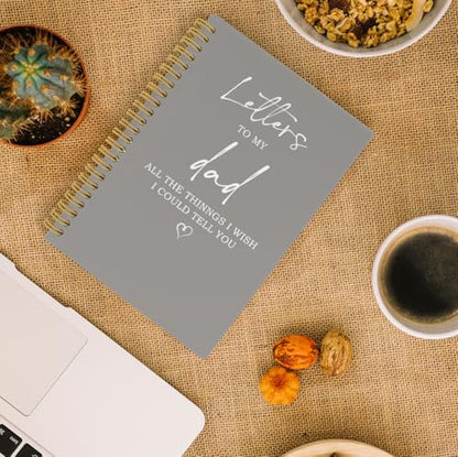 Letters to My Dad Spiral Notebook, Memorial Gifts for Loss of Dad Journal, Sympathy Bereavement Grieving 5.5"x8.3" 164Pages Lined Notebooks College Ruled Gifts for Loss of Father - color: letters dad