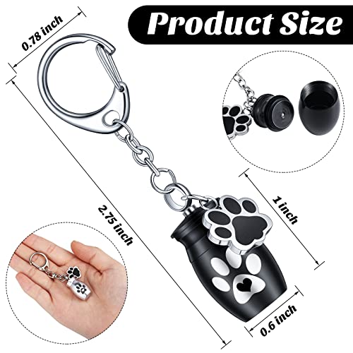 Tudomro 2 Pcs Pet Urn Keychain for Ashes Dog Cat Paw Print - color: Cute Style
