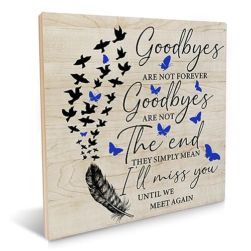 in Loving Memory Wooden Sign Memorial Gift, Loss Of Loved One Wooden Sign Keepsake Desk Wall Decor 6.2 X 6.2 Inches