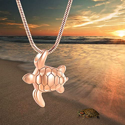 Imrsanl Sea Turtle Cremation Jewelry for Ashes Urn Necklace of Loved One - color: Custom