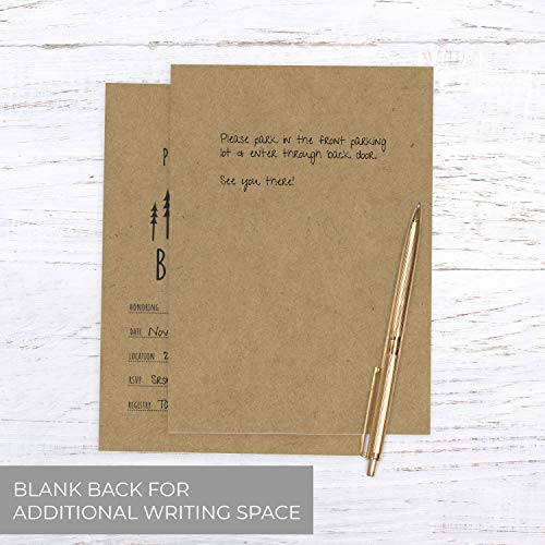 Canopy Street Adventure Awaits Baby Shower Invitations / 25 Mountain Themed Fill In The Blank Gender Neutral Baby Shower Invites / 5" x 7" Flat Boy Or Girl Gender Reveal Invitation - color: Adventure Awaits