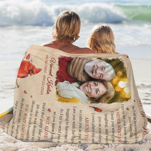Personalized Memorial Blankets with Photos, in Memory of Loved One Gifts, Sympathy Bereavement Cardinal Blanket for Loss of Mom Dad Grandma Husband Son Daughter - color: New Arrivals-6