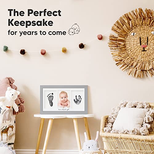 Inkless Hand and Footprint Kit, Boy Girl Newborn Keepsake (Cloud Gray) | No Mess Ink Pad for Baby Handprint, Clean Touch Paw Print Kit for Dog Picture Frame, Personalized Baby Christmas Shower Gifts - color: Cloud Gray