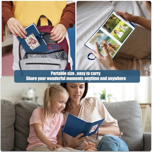 Photo Album 4x6 100 Pockets, Slip-in Picture Albums, Linen Cover Top Loader Vertical Pockets Albums for Baby, Kids Boy Girls, Wedding, Family, Anniversary, Blue - color: Blue, size: 100 Pockets white Bandage