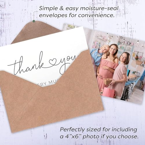 Durabasics 120 Thank You Cards with Envelopes to Express Gratitude – Wedding Thank You Cards with Envelopes & Stickers - For Any Occasion - Bridal Shower, Engagement, Graduation & More, 4" x 6" - color: Thank you Very Much 120PCS