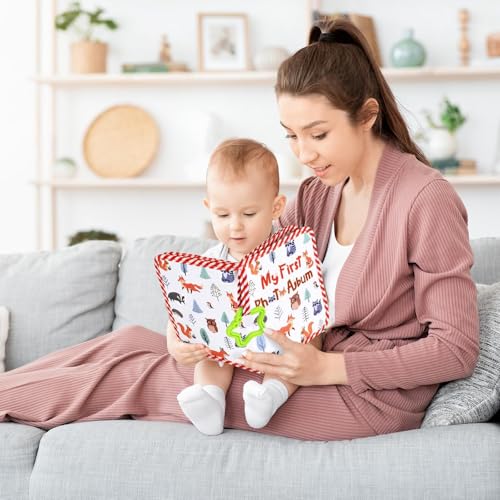 Baby's My First Family Album Soft Photo Cloth Book Animal My First Book of Photos Baby Memory Album Gift Holds 4x6 Pictures for Babies Newborn Toddler & Kids Baby Shower - style: Animal