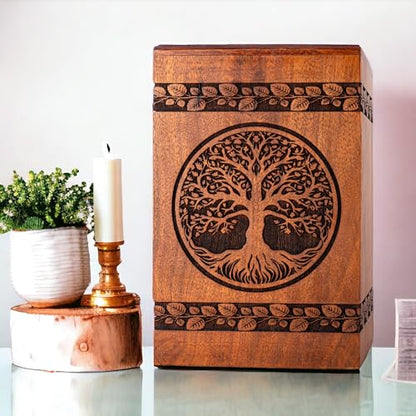 Well Crafted Tree Urns for Human Ashes Adult Man - Wooden Urns for Human Ashes Adult, Urn for Human Ashes Adult Male Female, Decorative Urns (Keepsake-16 Cu.in) - size: Keepsake-16 Cu.In
