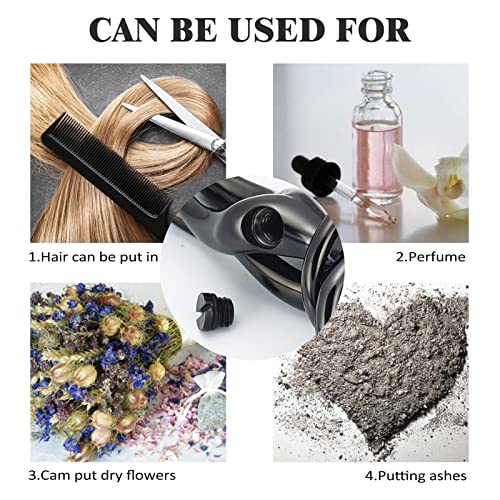 Cremation Jewelry with Angel Lady Stainless Steel Urn Necklace Pendant Memorial Ashes Keepsake for Women Girls, Filling Kit Included - color: Couple-Black