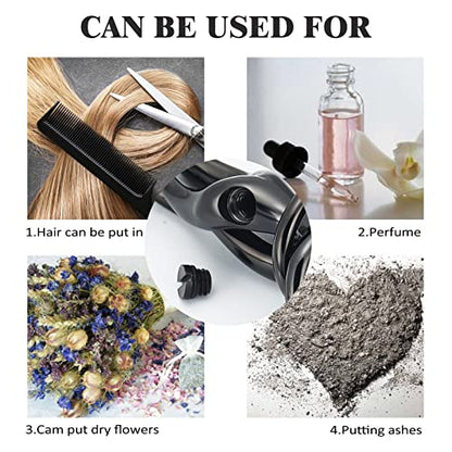 Cremation Jewelry with Angel Lady Stainless Steel Urn Necklace Pendant Memorial Ashes Keepsake for Women Girls, Filling Kit Included - color: Couple-Black