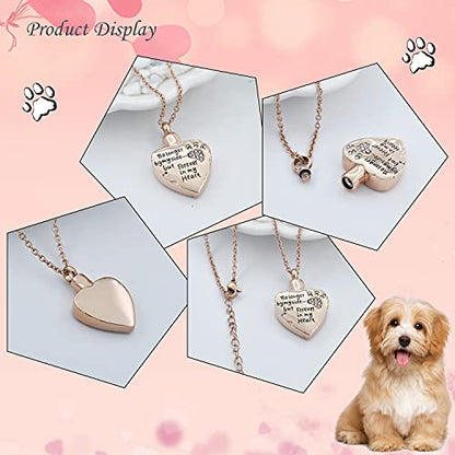 Fashion Pet Cremation Jewelry Stainess Steel Heart Keepsake Ashes Necklace Dog Cat Paw Memorial Urn Pendant - color: RG-White
