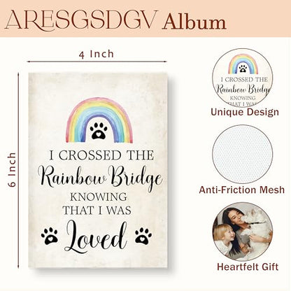 Pet photo album 4x6 18 Pockets Photos, Pet Memorial Photo Albums,Pet Remembrance Gift, Small Mini Photo Album Hold 36 Pictures Book - color: Rainbow