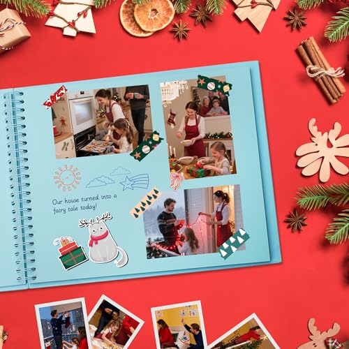Scrapbook Photo Album 7"x7" 20 Sheets 40 Pages Hardcover Kraft Paper Khaki - color: Blue, size: 7"x7" 20 Sheets