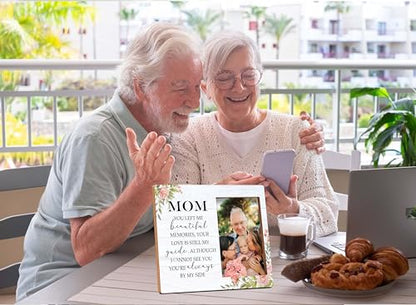 Memorial Picture Frame, In Loving Memory Wood Photo Frame, Sympathy Gifts Bereavement Gifts for Loss of Mom, You Left Me Beautiful Memories Frame, Funeral Remembrance Gifts -d07 - style: Mom