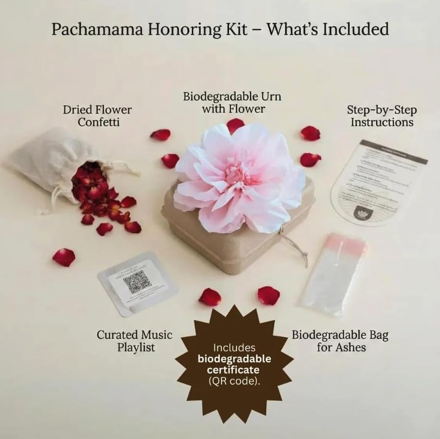 Biodegradable Water Burial Urn Kit with Pink Flower – Cruise Approved Ocean Ashes Scattering Ceremony with Certificate (3 Sizes) (Small) - size: Small
