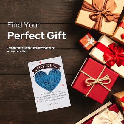 Little Pocket Hug Token & Greeting Card – Handmade Quilled Heart with NFC Bible Verse | Pocket Hug Card with Inspirational Scripture | Unique Christian Gift for Encouragement, Grief, Anxiety Relief & Long Distance Love (Blue Heart) - color: Blue Heart