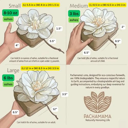 Biodegradable Water Burial Urn Kit with Pink Flower – Cruise Approved Ocean Ashes Scattering Ceremony with Certificate (3 Sizes) (Medium) - size: Medium