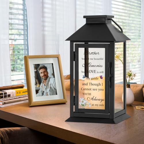 Memorial Lantern for Brother with LED Candle - color: Brother