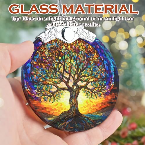 Stained Glass Ornaments, 2026 Christmas Ornament, Christmas Tree Ornament, Heirloom Keepsake, Gift Exchange, Gift Idea - Tree of Life - color: Tree of Life