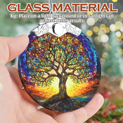 Stained Glass Ornaments, 2026 Christmas Ornament, Christmas Tree Ornament, Heirloom Keepsake, Gift Exchange, Gift Idea - Tree of Life - color: Tree of Life