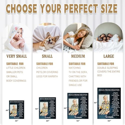 Arovene Ship Next Day, Custom Memorial Blanket with Photo - Printed in USA, A Hug from Heaven Blanket, Personalized Sympathy Gifts for Loss of Loved One Dad Mom Husband Wife Friend Dog Memorial Gifts - color: Style 09