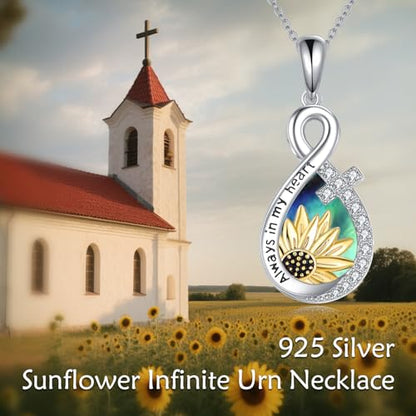 TIGER RIDER Pet Paw Necklace 925 Sterling Silver Cross Infinite love Necklace Pendant Pet Jewelry Gift for Dog Cat Lovers - style: sunflower-