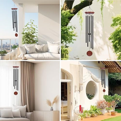 Toodour 60" Extra Large Memorial Wind Chimes for Outside - color: Black