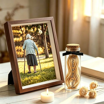 Memorial Gift Picture Frame for Loss of Loved One, Mother, Father, Grandpa, Grandma，Friend,In Loving Memory Keepsake Frame, Bereavement Sympathy Gifts (Brown) - color: Brown
