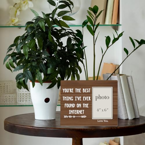 You Are the Best Thing I've Ever Found on the Internet Wood Photo Frame | Couple Picture Frame, Girlfriend, Boyfriend, Couple Gifts, Love Picture Frame, 4 x 6 Inch Photo - color: Best Thing