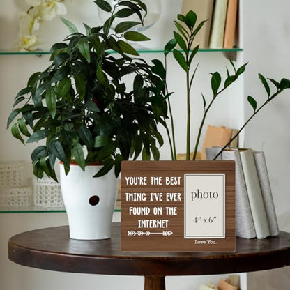 You Are the Best Thing I've Ever Found on the Internet Wood Photo Frame | Couple Picture Frame, Girlfriend, Boyfriend, Couple Gifts, Love Picture Frame, 4 x 6 Inch Photo - color: Best Thing